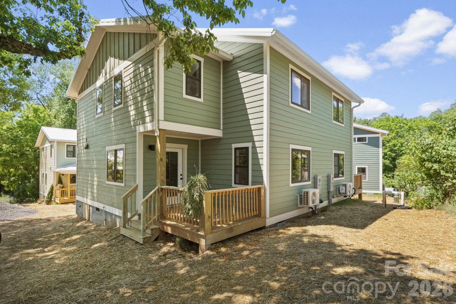 Exterior details and patio area of a home in , Asheville (Image 24).