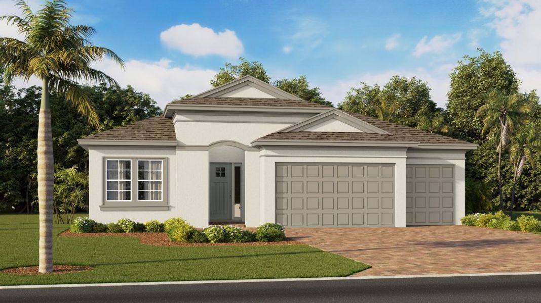 Representative exterior photo of a completed home built from the Wheaton by D.R. Horton in Coral Bay - Express & Tradition, North Fort Myers, FL (Image 1). Representative exterior photo of a completed home built from the Wheaton by D.R. Horton in Coral Bay - Express & Tradition, North Fort Myers, FL (Image 1).