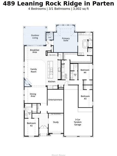 2D floor plan layout of this home in Parten, Austin, TX (Image 2). 2D floor plan layout of this home in Parten, Austin, TX (Image 2).