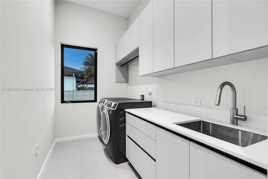 Formal laundry room view