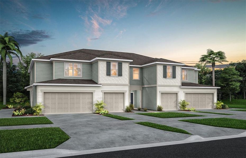 Front exterior of a new home in Skylar Crest, Sanford, FL, highlighting curb appeal (Image 1).