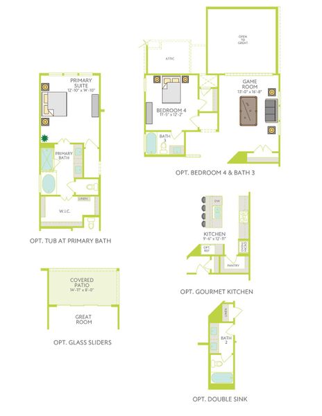 2D floor plan layout of this home in Heritage, Dripping Springs, TX (Image 5).