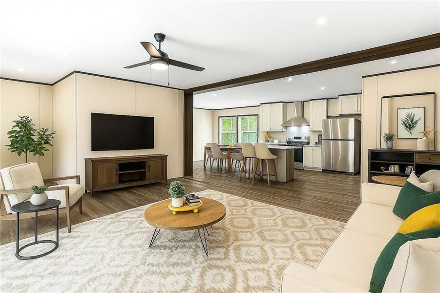 Furnished interior view inside a new home in , Ellijay (Image 12).