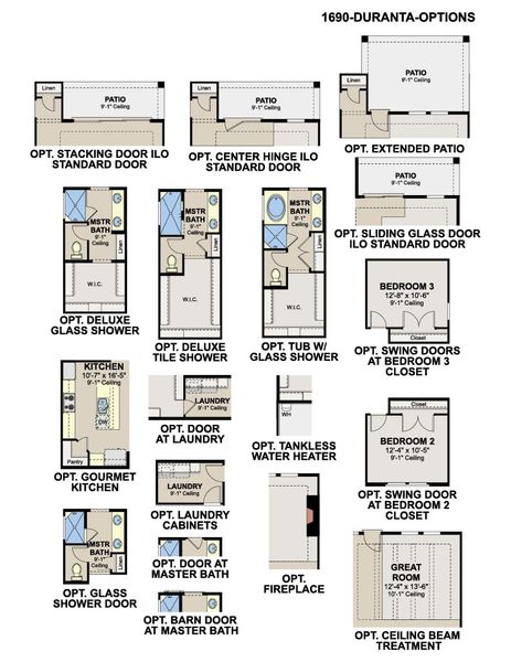 2D floor plan layout of this home in Paloma Ranch, Harlingen, TX (Image 5).