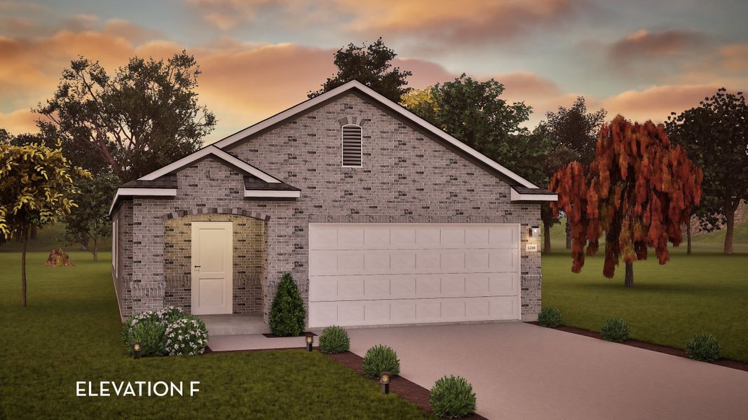 Representative exterior photo of a completed home built from the Pecan by CastleRock Communities in Windrose Green, Angleton, TX (Image 20).