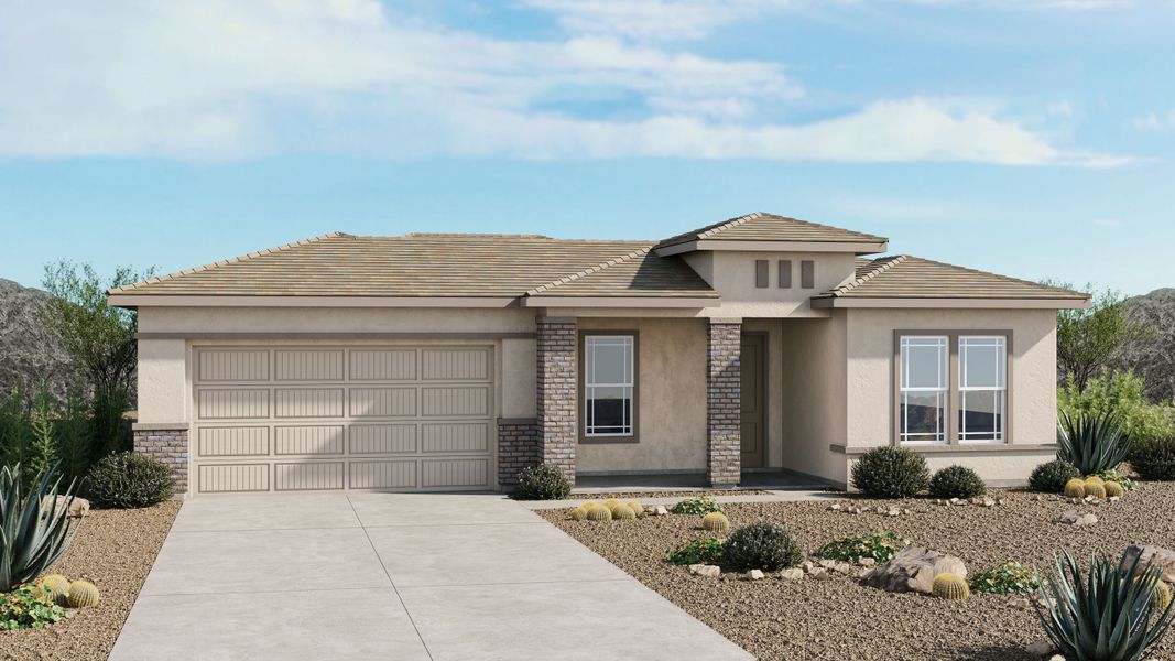 Representative exterior photo of a completed home built from the Thompson by Taylor Morrison in Ladera Trails, Peoria, AZ (Image 3).