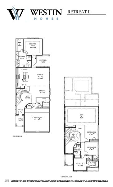 2D floor plan layout for the The Retreat II by Westin Homes in Austin Point, Richmond, TX (Image 3).