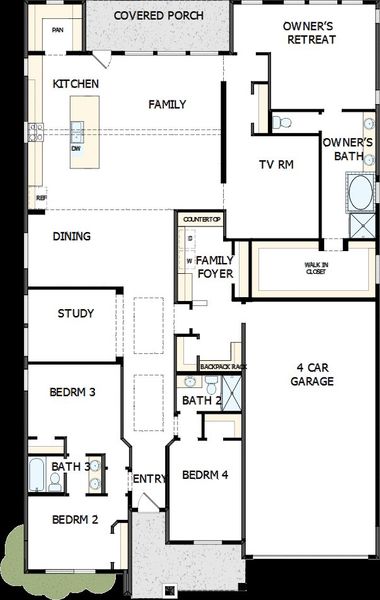 2D floor plan layout of this home in Briggs Ranch – Signature Legacy Series, San Antonio, TX (Image 2). 2D floor plan layout of this home in Briggs Ranch – Signature Legacy Series, San Antonio, TX (Image 2).
