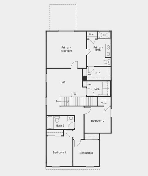 2D floor plan layout for the 1998 Modeled by KB Home in The Landings at Rancho Del Lago, Vail, AZ (Image 6).