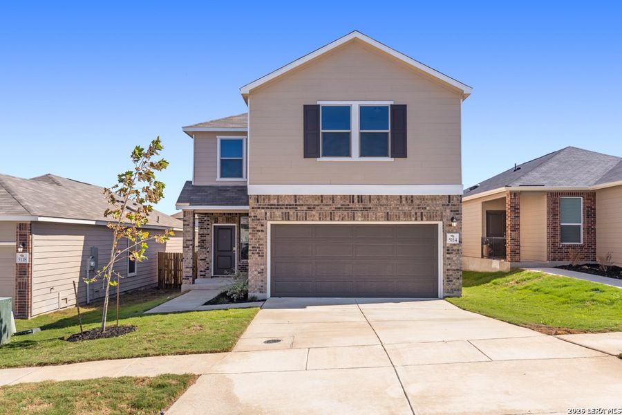 Front exterior of a new home in Knox Ridge, Converse, TX, highlighting curb appeal (Image 21).