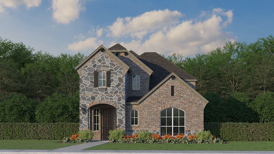 Plan 1403 Elevation A w/ Stone