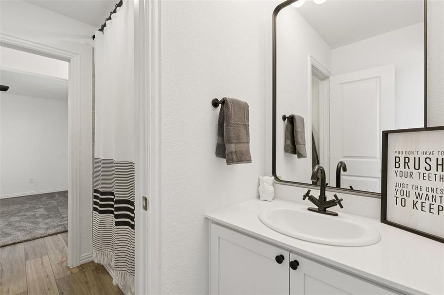 Furnished interior view inside a new home in Wildflower Ranch: Lonestar Collection, Fort Worth (Image 18). Furnished interior view inside a new home in Wildflower Ranch: Lonestar Collection, Fort Worth (Image 18).