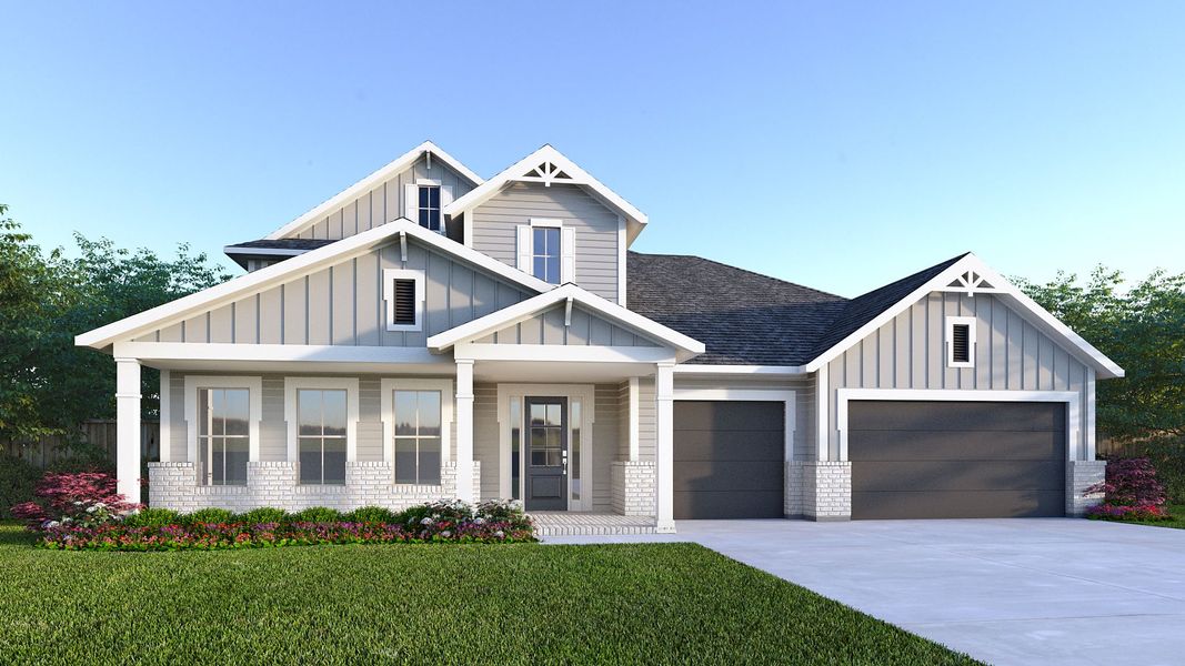 Representative exterior photo of a completed home built from the 3745MC by MasterCraft Builder Group in SilverLeaf, St. Augustine, FL (Image 4). Representative exterior photo of a completed home built from the 3745MC by MasterCraft Builder Group in SilverLeaf, St. Augustine, FL (Image 4).