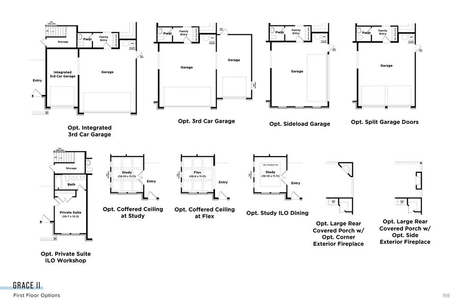 2D floor plan layout for the Grace II by DRB Homes in Northridge Park, Murfreesboro, TN (Image 3).