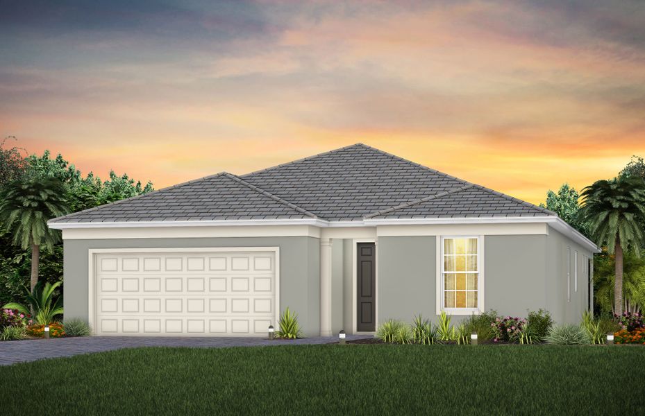 Representative exterior photo of a completed home built from the Prosperity by DiVosta in BeachWalk by Manasota Key, Englewood, FL (Image 22).