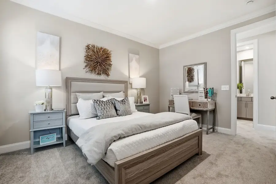 Furnished interior view inside a new home in The Townes at Wade Ardrey, Charlotte (Image 23). Furnished interior view inside a new home in The Townes at Wade Ardrey, Charlotte (Image 23).