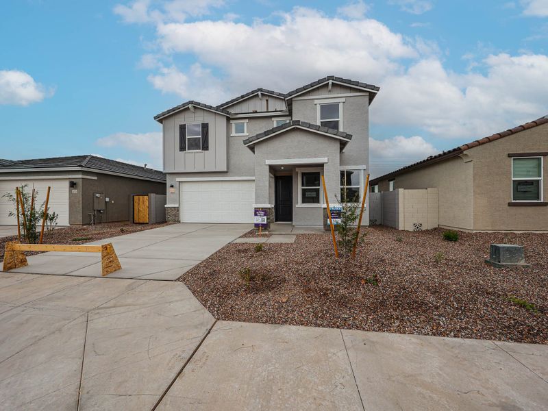 A house with a driveway.