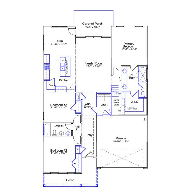 2D floor plan layout of this home in East Wynd, Hampstead, NC (Image 3).
