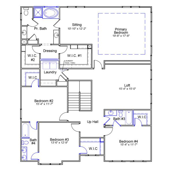 2D floor plan layout of this home in Georgias Landing, Raleigh, NC (Image 4).