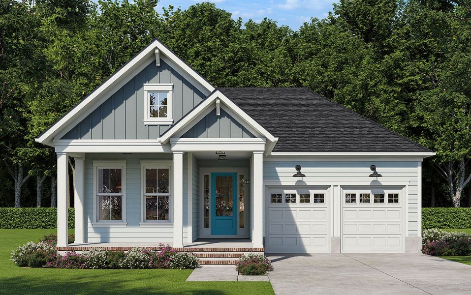 Representative exterior photo of a completed home built from the Reid by Brookfield Residential in Nexton, Summerville, SC (Image 7). Representative exterior photo of a completed home built from the Reid by Brookfield Residential in Nexton, Summerville, SC (Image 7).