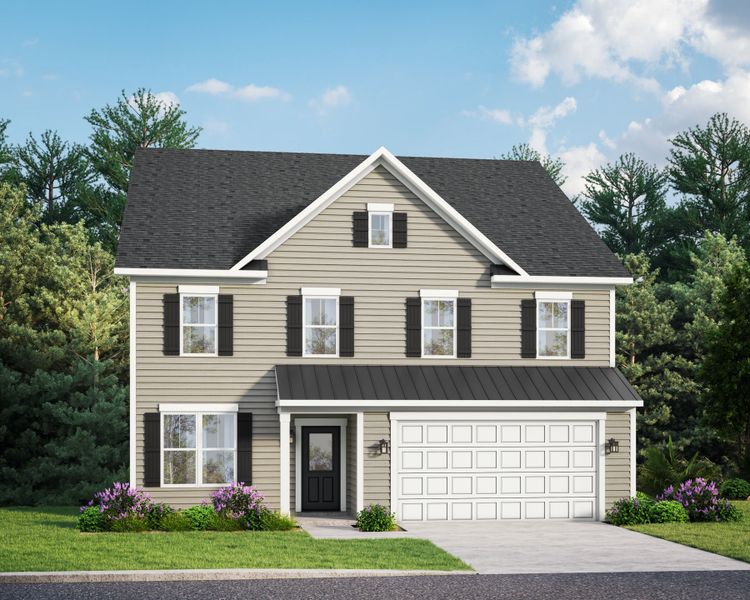 Representative exterior photo of a completed home built from the Lure by Caruso Homes in Blue Run, Raleigh, NC (Image 2). Representative exterior photo of a completed home built from the Lure by Caruso Homes in Blue Run, Raleigh, NC (Image 2).
