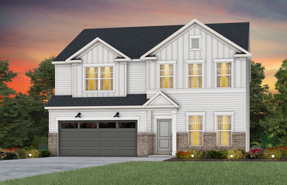Representative exterior photo of a completed home built from the Marshall by Pulte Homes in The Retreat at Carolina Ridge, Harrisburg, NC (Image 22).