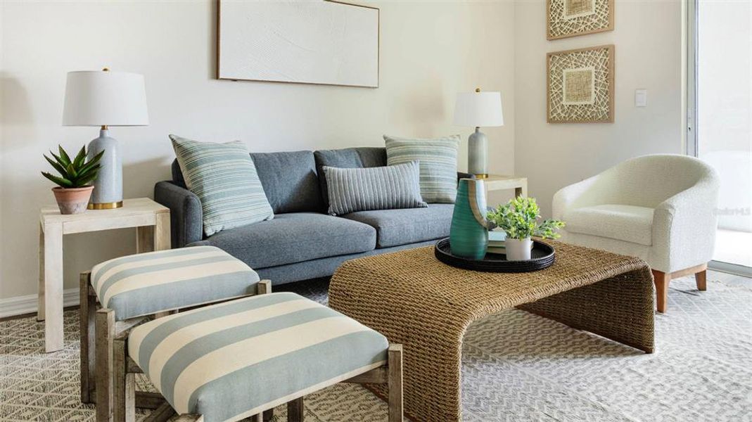 Furnished interior view inside a new home in The Gardens at Bay Street, Sarasota (Image 7).