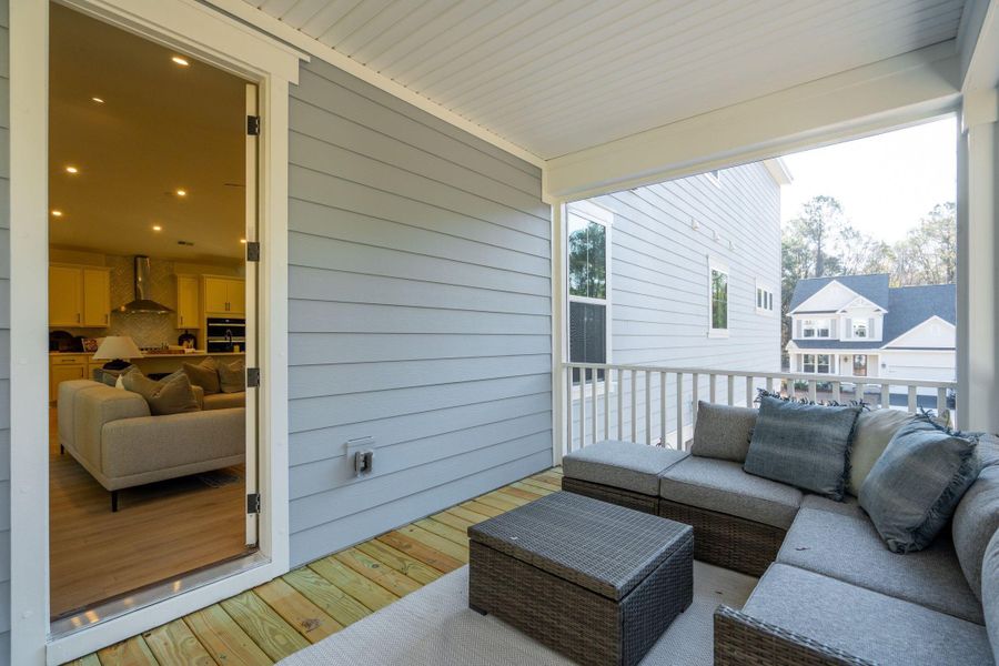 Exterior details and patio area of a home in Waterloo Estates, Johns Island (Image 33).