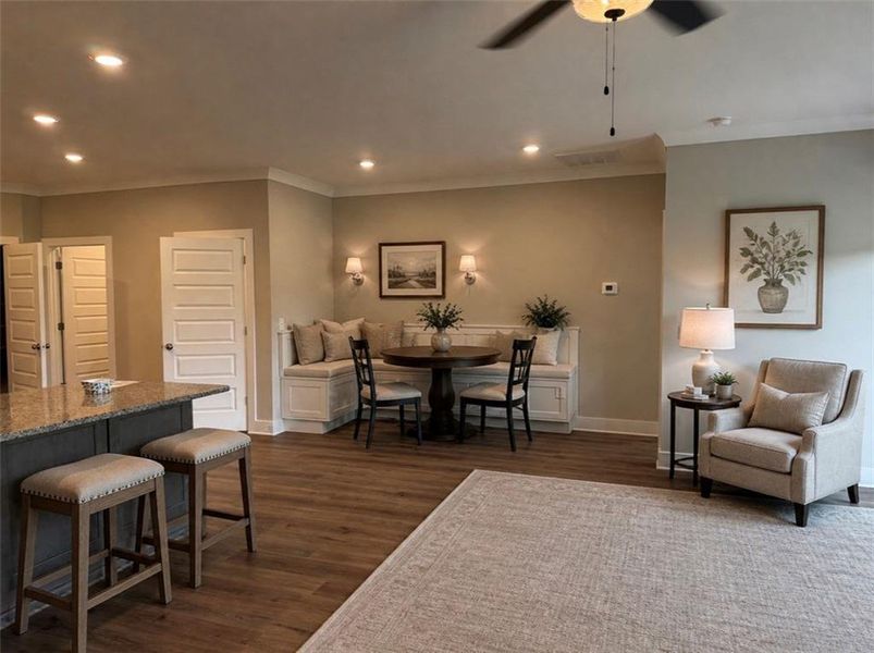 Furnished interior view inside a new home in , Cartersville (Image 3).
