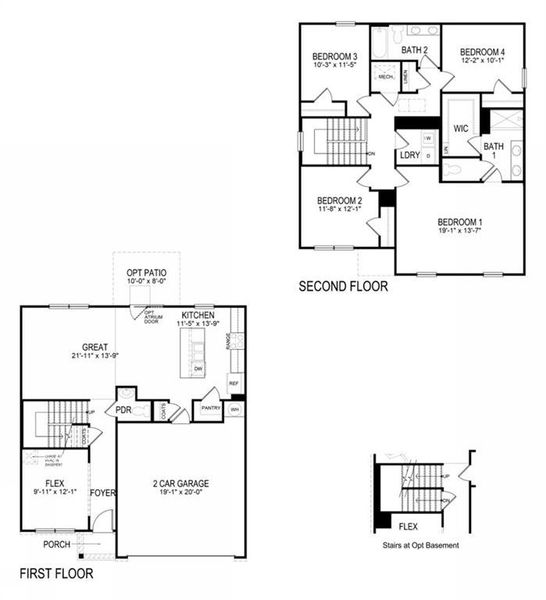 2D floor plan layout of this home in Oakleigh Glen, Dallas, GA (Image 2). 2D floor plan layout of this home in Oakleigh Glen, Dallas, GA (Image 2).