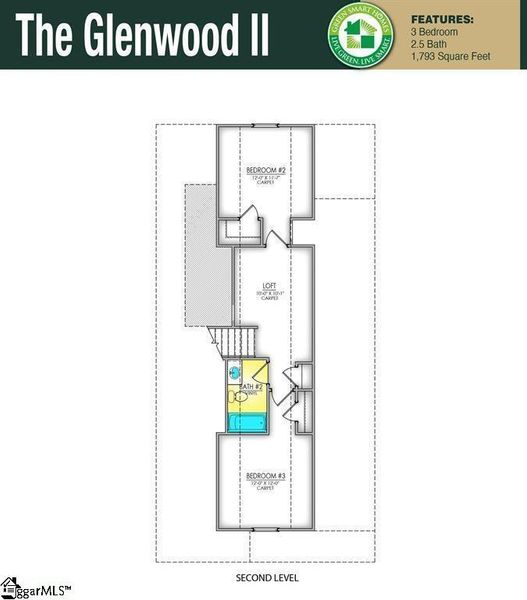 2D floor plan layout of this home in Hazelwood, Boiling Springs, SC (Image 3).