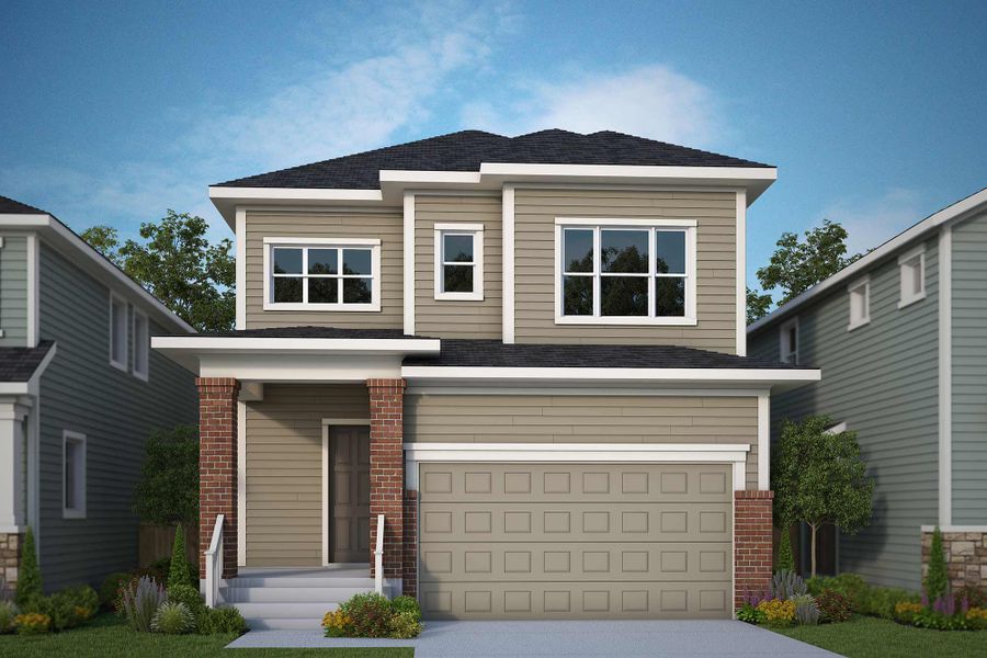 Representative exterior photo of a completed home built from the The Wintercrest by David Weekley Homes in Revel Crossing at Wolf Ranch - The Panorama Collection, Colorado Springs, CO (Image 2).