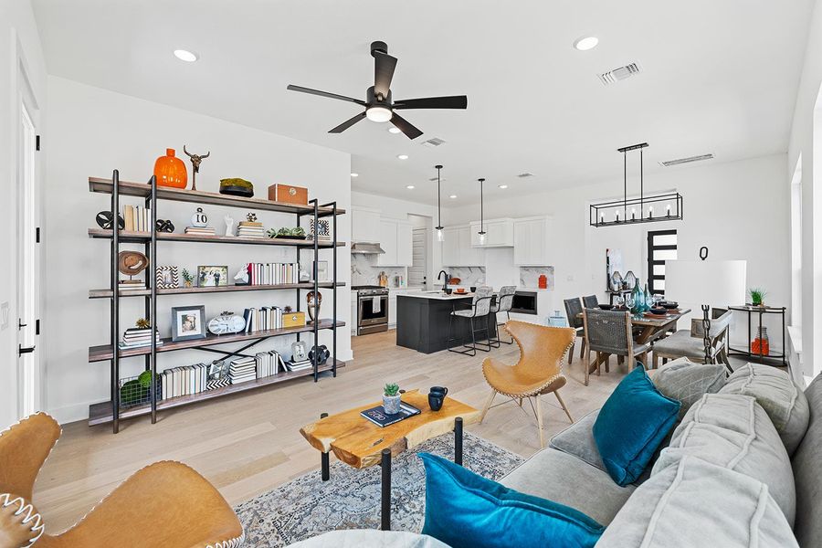 Living room looking back to entry