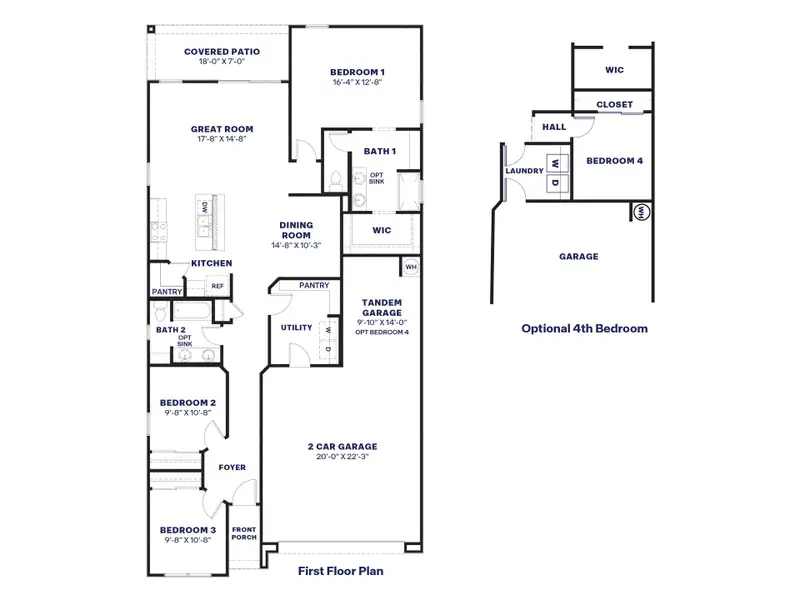 2D floor plan layout of this home in Rio Rancho Estates, Wittmann, AZ (Image 4).
