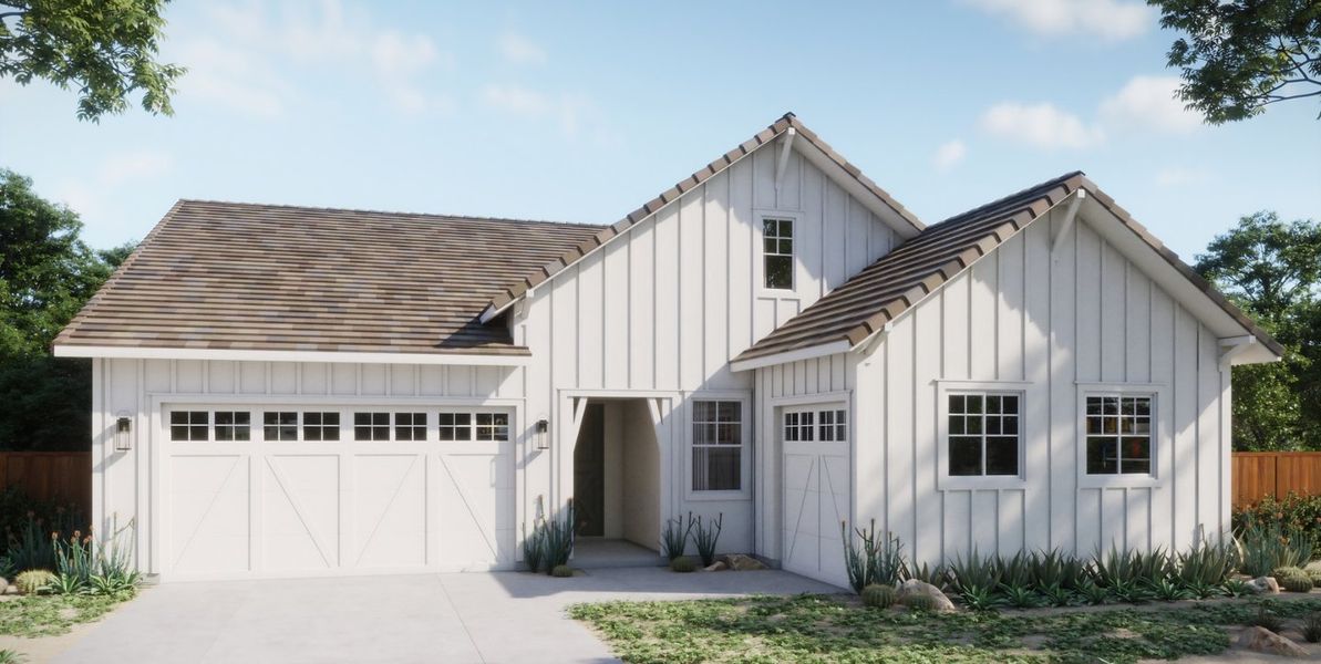 Cascade Landing at Silverwood - Summit Plan 2C - Farmhouse Exterior Rendering Hero