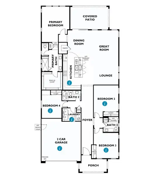 2D floor plan layout of this home in Ascent at Legacy Place, Peoria, AZ (Image 3).