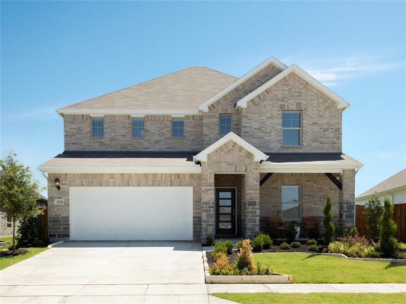 Front exterior of a new home in Trails of Lavon - Signature Series, Lavon, TX, highlighting curb appeal (Image 1). Front exterior of a new home in Trails of Lavon - Signature Series, Lavon, TX, highlighting curb appeal (Image 1).