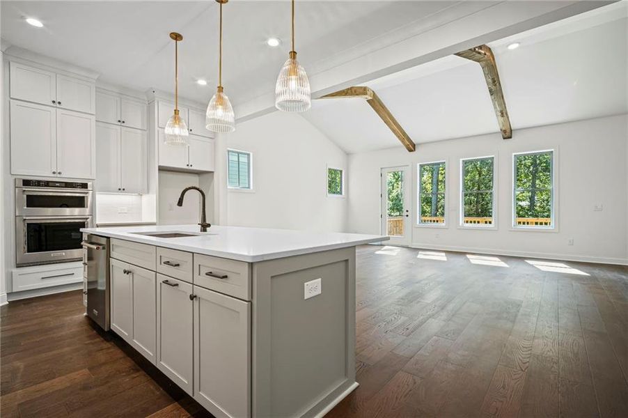 Furnished interior view inside a new home in Lakeside at River Green, Canton (Image 4). Furnished interior view inside a new home in Lakeside at River Green, Canton (Image 4).
