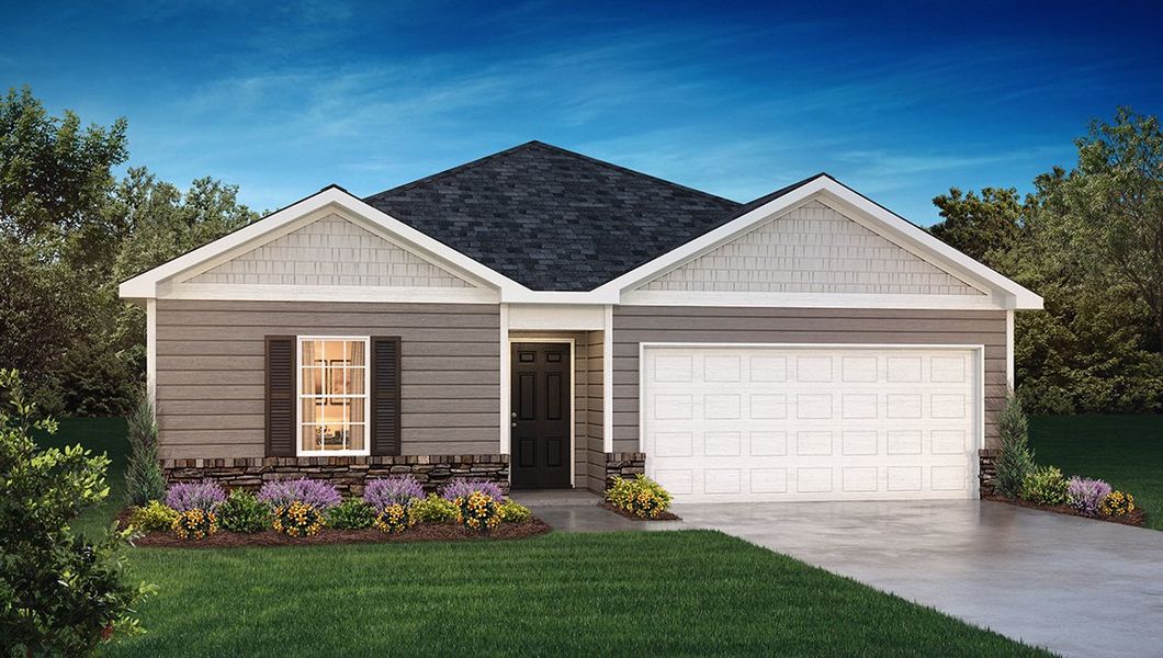 Representative exterior photo of a completed home built from the Freeport by D.R. Horton in Cascade Point, Seneca, SC (Image 24).