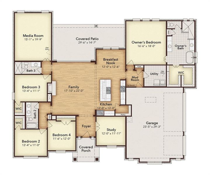 2D floor plan layout of this home in Heritage, McLendon-Chisholm, TX (Image 4).