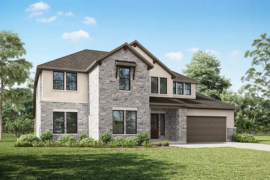 Representative exterior photo of a completed home built from the Echelon by Tri Pointe Homes in Noven, Leander, TX (Image 2). Representative exterior photo of a completed home built from the Echelon by Tri Pointe Homes in Noven, Leander, TX (Image 2).