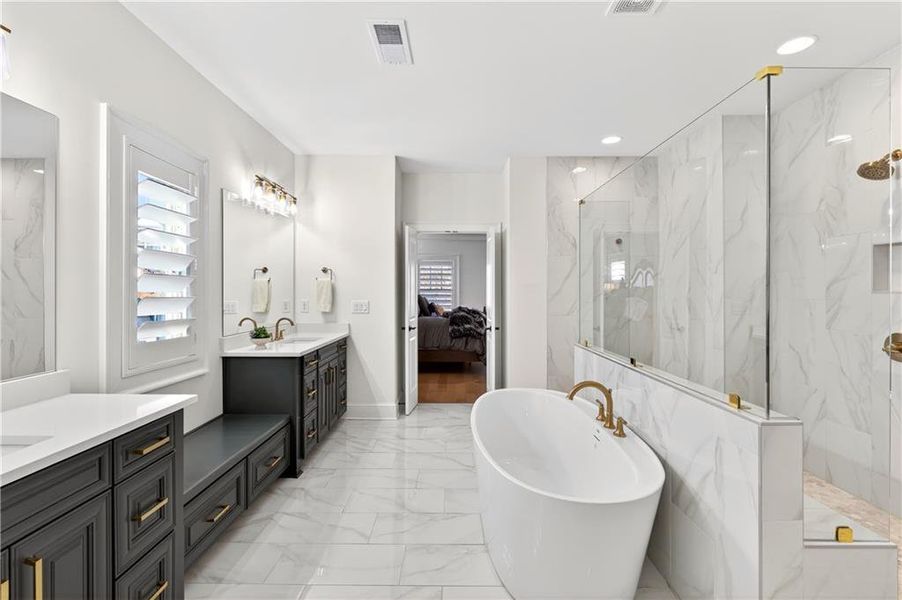 Furnished interior view inside a new home in Hillandale In Historic Roswell, Roswell (Image 34). Furnished interior view inside a new home in Hillandale In Historic Roswell, Roswell (Image 34).