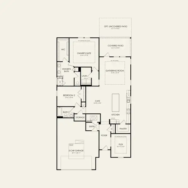 2D floor plan layout for the Mainstay by Del Webb in Del Webb Carolina Ridge, Midland, NC (Image 3).