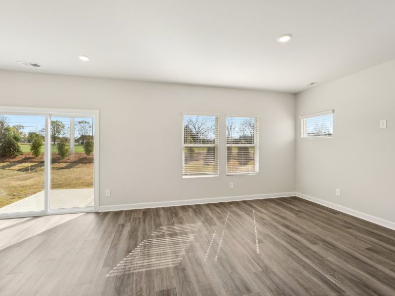 The great room provides an abundance of natural light.