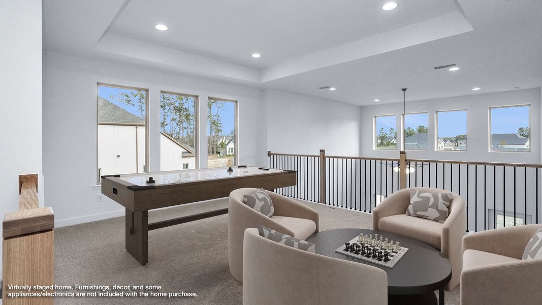 Representative furnished interior of a home built from the 2527W by Perry Homes in The Colony, Bastrop (Image 5).