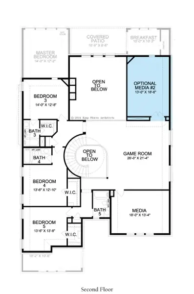 2D floor plan layout for the Diana by Landon Homes in Dominion Estates, Frisco, TX (Image 32).