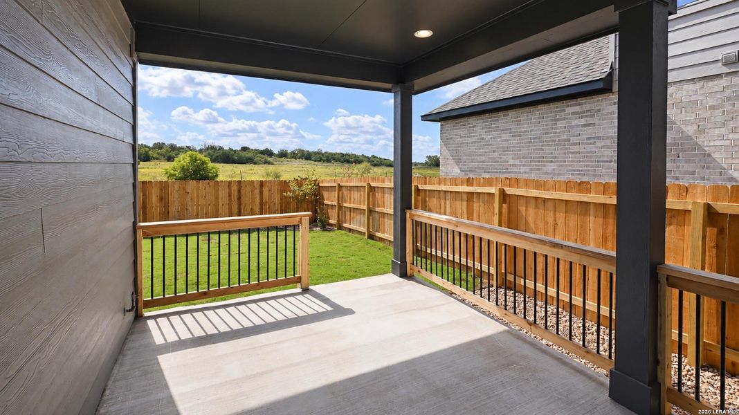 Exterior details and patio area of a home in Legacy at Lake Dunlap, New Braunfels (Image 3).