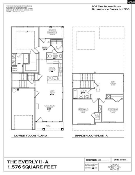 2D floor plan layout of this home in Blythewood Farms, Blythewood, SC (Image 4).