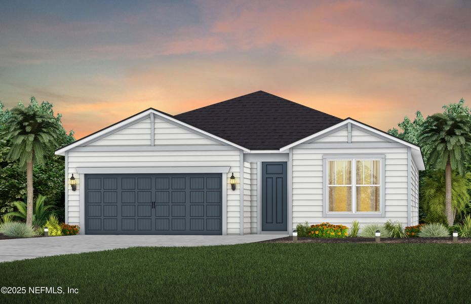 Front exterior of a new home in Hyland Trail, Green Cove Springs, FL, highlighting curb appeal (Image 1).