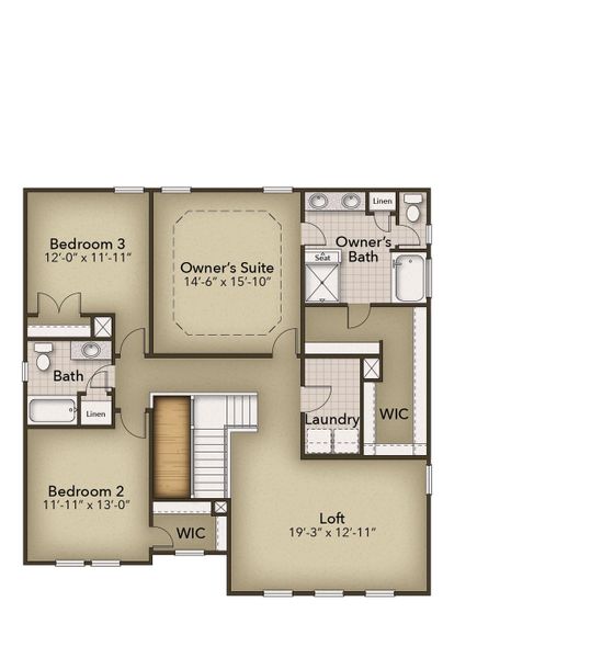 2D floor plan layout of this home in Highgate, Clayton, NC (Image 5). 2D floor plan layout of this home in Highgate, Clayton, NC (Image 5).